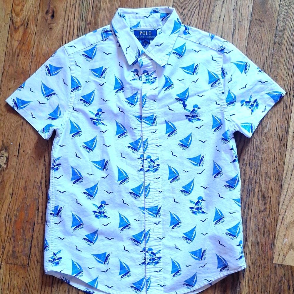 Boys Ralph Lauren button up short sleeve shirt